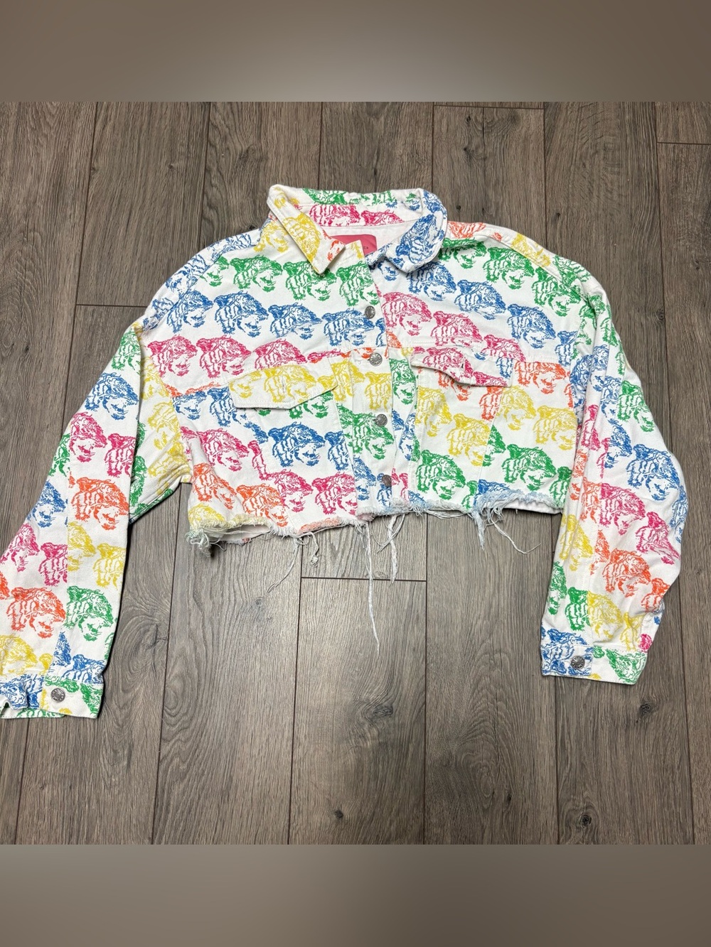 Signature8 Cropped Jacket Rainbow Tiger